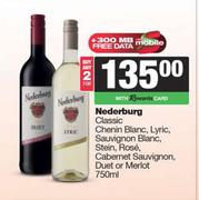 Nederburg Classic Chenin Blanc,Lyric,Sauv Blanc,Stein,Rose,Cab Sauv,Duet Or Merlot-2 x 750ml