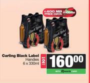 Carling Black Label Handies-For 2 x 6 x 330ml