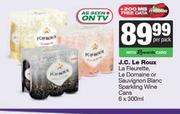 J.C.Le Roux La Fleurette,Le Domaine Or Sauvignon Blanc Sparkling Wine Cans-6 x 300ml Per Pack