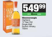 Glenmorangie Highland 12 Year Old Single Malt Scotch Whisky-750ml