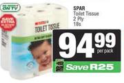 Spar Toilet Tissue 2 Ply-18s