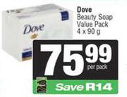 Dove Beauty Soap Value Pack-4 x 90g