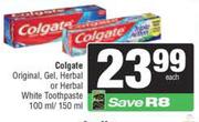 Colgate Original Gel,Herbal Or Herbal White Toothpaste-100ml/150ml