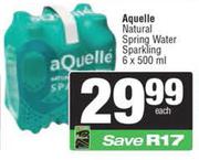 Aquelle Natural Spring Water Sparkling-6 x 500ml