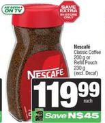 Nescafe Classic Coffee 200g Or Refill Pouch-230g Each