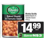 Rhodes Quality Baked Beans In Tomato Sauce-410g Each