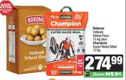 Bokomo Vetkoek Wheat Flour 10Kg Plus Champion Super Maize Meal 10Kg-For Both