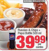 Russian Chips + Pepsi Bottle 500ml-Per Combo