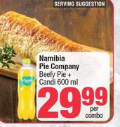 Namibia Pie Company Beefy Pie + Candi 600ml-Per Combo