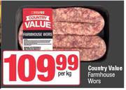 Country Value Farmhouse Wors-Per Kg
