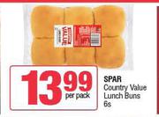 Spar Country Value Lunch Buns-6s Per Pack