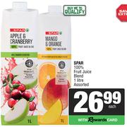 Spar 100% Fruit Juice Blend Assorted-1Ltr Each