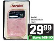 Hartlief Sandwich Ham-100g Each