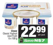 Clover Classic Yoghurt (Excl. Fruit)-6 x 100g