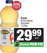Clover Krush Nectar Assorted-1.5Ltr Each