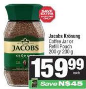 Jacobs Kronung Coffee Jar Or Refill Pouch-200g/230g Each