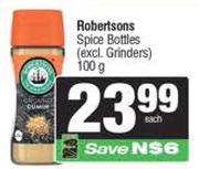 Robertsons Spice Bottles (Excl. Grinders)-100g Each