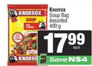 Knorrox Soup Bag Assorted-400g Each 