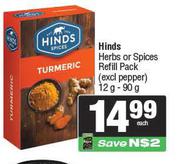 Hinds Herbs Or Spices Refill Pack-12g-90g