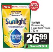Sunlight Dishwashing Liquid Refill Pouch-750ml Each