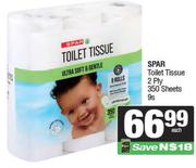 Spar Toilet Tissue 2 Ply 350 Sheets-9s