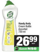 Handy Andy Cream Bottle Assorted-750ml Each