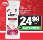 Dawn Lotion For Men Or Woman (Excl. Creme)-400ml Each