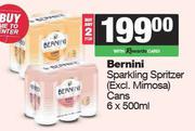 Bernini Sparkling Spritzer Cans-For 2 x 6 x 500ml