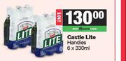 Castle Lite Handies-For 2 x 6 x 330ml