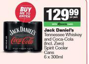 Jack Daniel's Tennessee Whisky & Coca Cola Spirit Cooler Cans-6 x 300ml