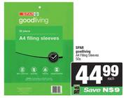 Spar Goodliving A4 Filing Sleeves-50s Pack