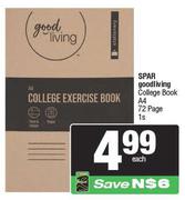 Spar Goodliving College Book A4 (72 Page)