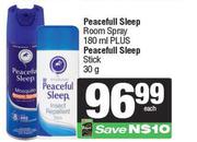 Peaceful Sleep Room Spray 180ml Plus Peaceful Sleep Stick 30g