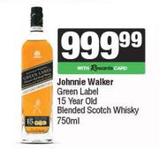 Johnnie Walker Green Label 15 Year Old Blended Scotch Whisky-750ml