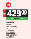 Inverroche Amber (Incl. Variants) Gin 750ml And Schweppes (Incl. Variants) 6 x 200ml-For Both