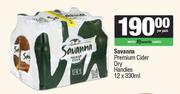 Savanna Premium Cider Dry Handies-12 x 330ml Per Pack