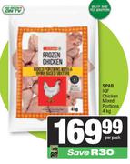 Spar IQF Chicken Mixed Portions-4kg Per Pack