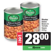 Rhodes Baked Beans In Tomato Sauce-For 2 x 410g