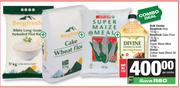 0Bergfresh Rice 10Kg+Cake Flour 10Kg+Spar Super Maize Meal 10K+Divine Cotton Seed Blend Oil 5L