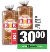 0BB Brown Sliced Bread-For 2 x 700g