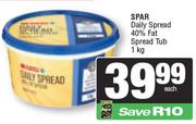 Spar Daily Spread 40% Fat Spread Tub-1Kg