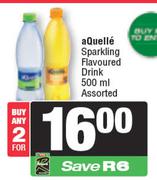 Aquelle Sparkling Flavoured Drink Assorted-For Any 2 x 500ml