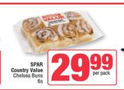 Spar Country Value Chelsea Buns-6 Per Pack