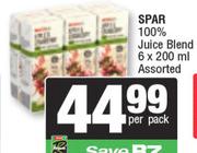 Spar 100% Juice Blend Assorted 6 x 200ml-Per Pack