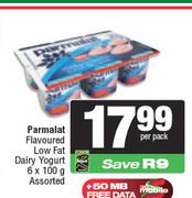 Parmalat Flavoured Low Fat Dairy Yoghurt Assorted 6 x 100g-Per Pack