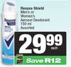 Rexona Shield Men's Or Women's Aerosol Deodorant Assorted-150ml Each