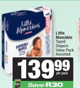 Little Munchkins Taped Diapers Value Pack Assorted-Per Pack