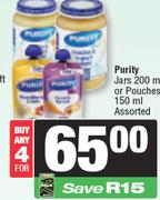 Purity Jars 200ml Or Pouches Assorted-For Any 4 x 150ml