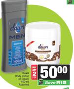 Dawn Body Lotions Or Creme Assorted-For Any 2 x 400ml