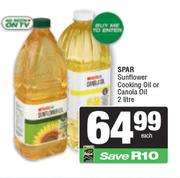 Spar Sunflower Cooking Oil Or Canola Oil-2Ltr Each